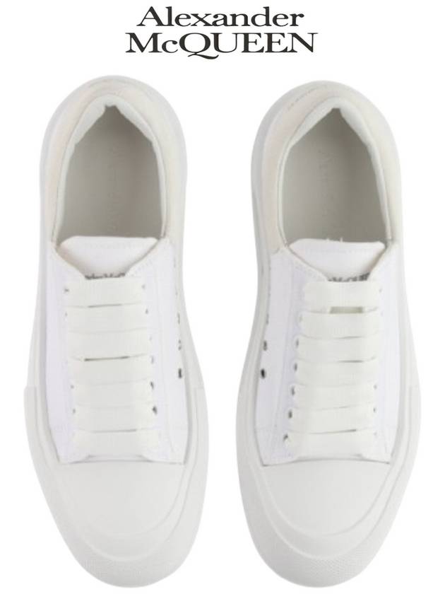 Deck Lace-up Plimsoll Low-top Sneakers White - ALEXANDER MCQUEEN - BALAAN 10