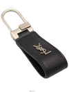 Black calfskin monogram silver mini key ring 668961 - SAINT LAURENT - BALAAN 3