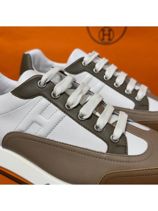 Men's Trail Sneakers Calfskin Brown White - HERMES - BALAAN 6