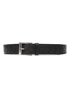 Men's Intrecciato Leather Belt Black - BOTTEGA VENETA - BALAAN 1