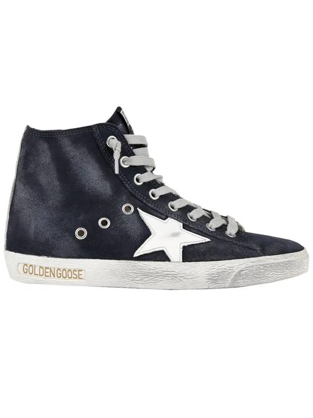 Leather Francy High Top Sneakers Night Blue - GOLDEN GOOSE - BALAAN 3