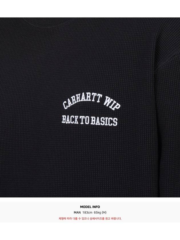 Basics Script Long Sleeve T-Shirt Black - CARHARTT WIP - BALAAN 7