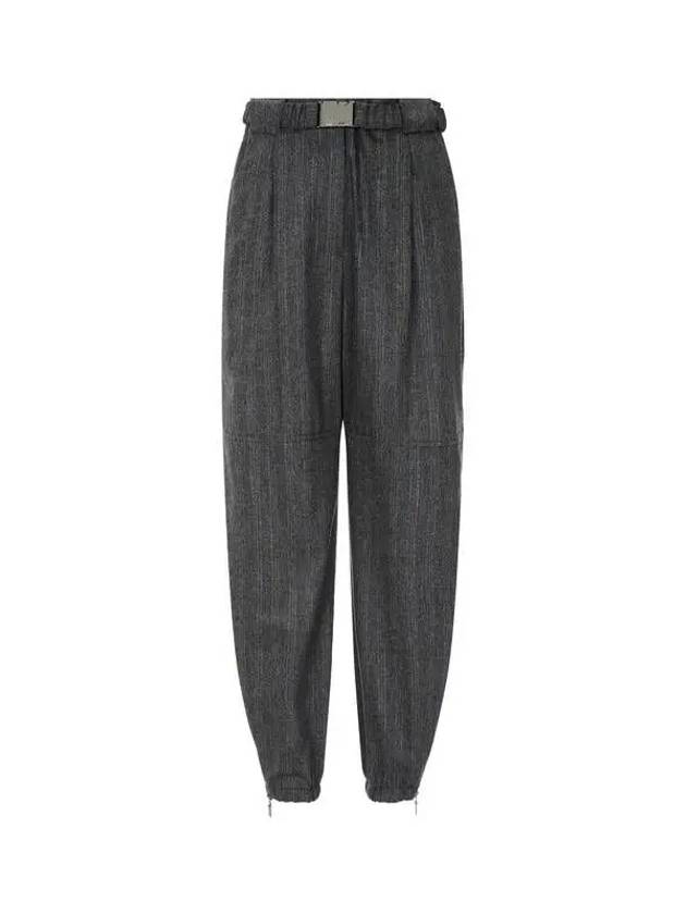 Women s Striped Belted Jogger Pants Charcoal Gray 271524 - BRUNELLO CUCINELLI - BALAAN 1