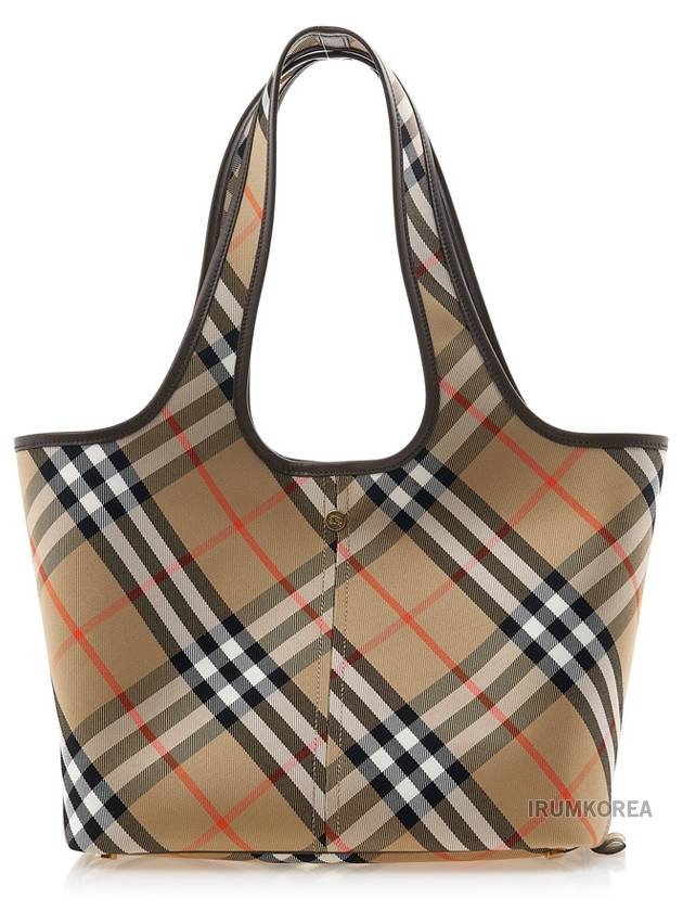 Check Small Tote Bag Sand - BURBERRY - BALAAN 3