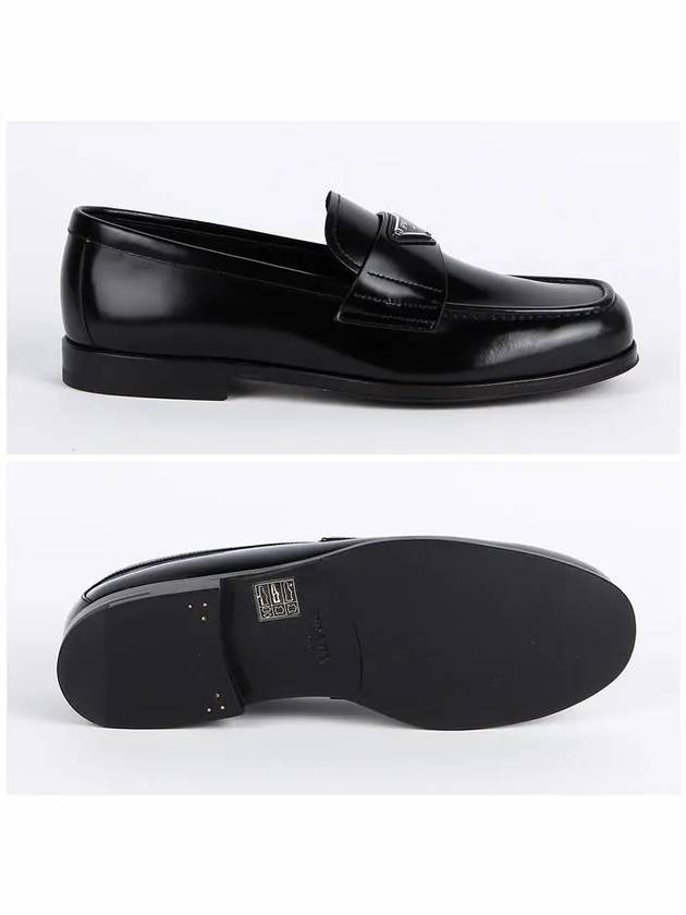 Brushed Leather Loafers Black - PRADA - BALAAN 4