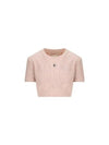 4G Logo Crop Short Sleeve T-Shirt Pink - GIVENCHY - BALAAN 2