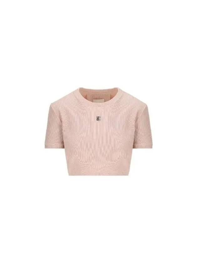 4G Logo Crop Short Sleeve T-Shirt Pink - GIVENCHY - BALAAN 2