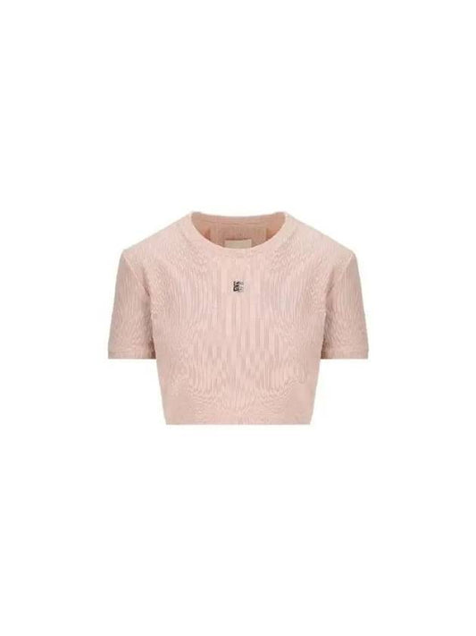 4G Logo Crop Short Sleeve T-Shirt Pink - GIVENCHY - BALAAN 2