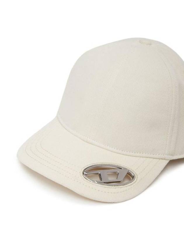 Logo Decorated Buckle Closure Cotton Baseball Ball Cap White - DIESEL - BALAAN 5