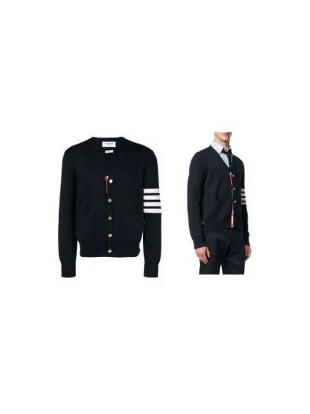 Milano Stitch 4 Bar Cardigan Navy - THOM BROWNE - BALAAN 2