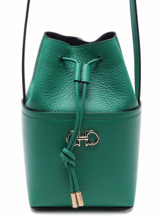 Gancini Mini Bucket Bag Green - SALVATORE FERRAGAMO - BALAAN 2