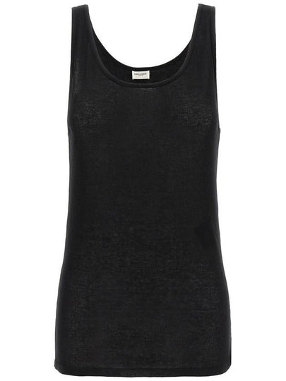 Women's Wool Jersey Sleeveless Black - SAINT LAURENT - BALAAN 2