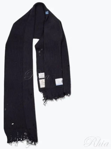 A11AC541 Black Knit Sleeve Stole - MIHARA YASUHIRO - BALAAN 1