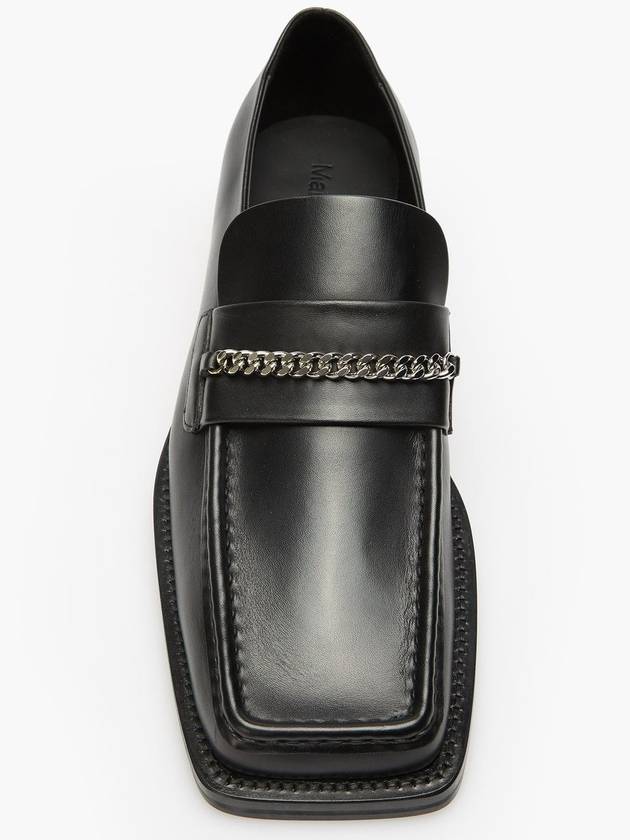 Square Toe Chain Loafers Black - MARTINE ROSE - BALAAN 6