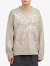 Seasonal Logo Print Distressed Knit Top Beige Grey - ACNE STUDIOS - BALAAN 3