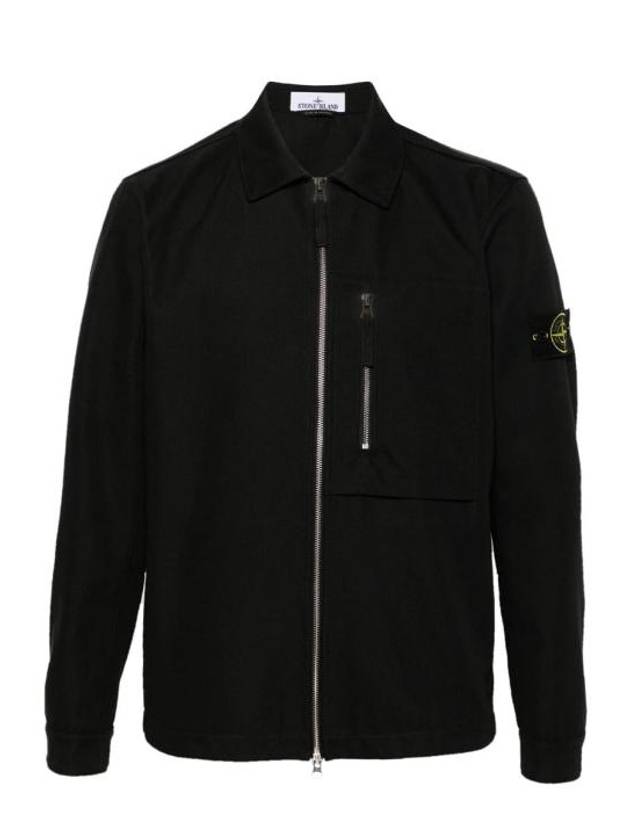 11103 Cotton Nylon Drill Overshirt Jacket Black - STONE ISLAND - BALAAN 2