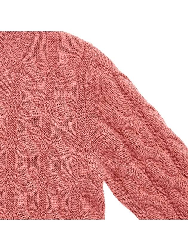 Women's Edifour Cable Cashmere Knit Top Peach - MAX MARA - BALAAN.