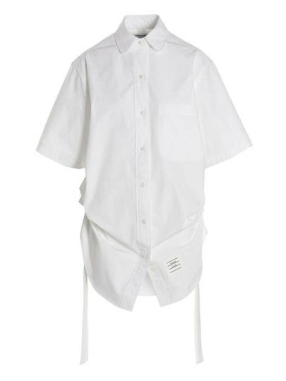 Heavy Poplin Super Size Mini Shirt Short Dress White - THOM BROWNE - BALAAN 2