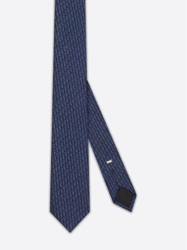 Homme Oblique Tie Blue - DIOR - BALAAN.