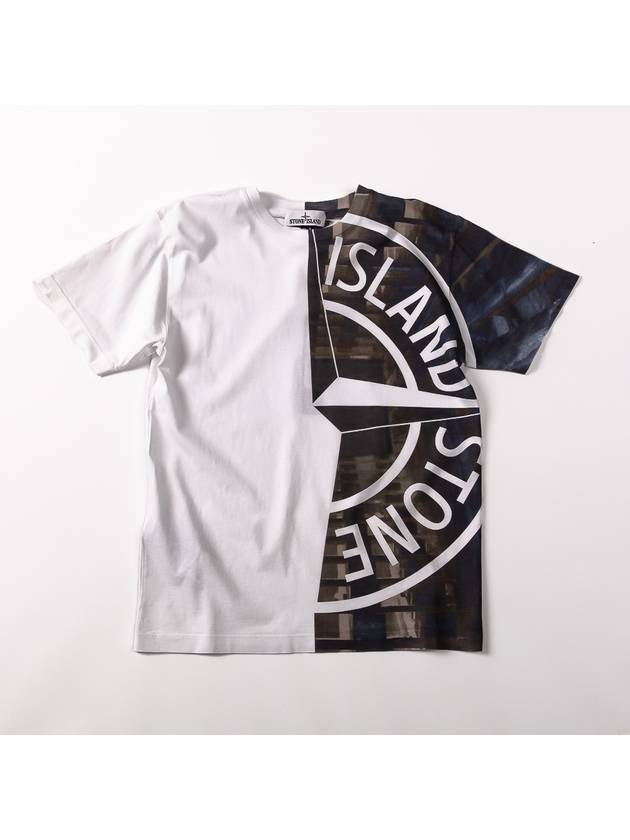 Graphic Print Short Sleeve T-Shirt White - STONE ISLAND - BALAAN 5