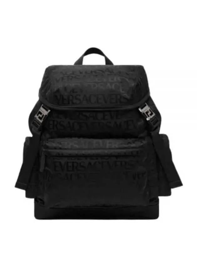 All Over Logo Print Nylon Backpack Black - VERSACE - BALAAN 2