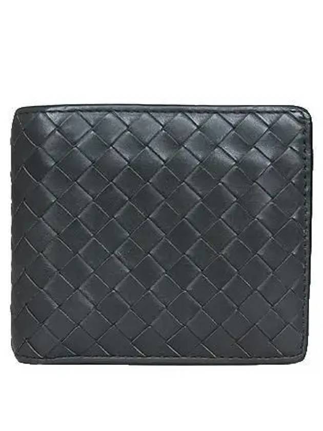 113993 Intrecciato Gray Leather Men s Ring Wallet - BOTTEGA VENETA - BALAAN 1