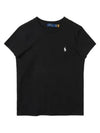 Embroidered Logo Cotton Short Sleeve T-Shirt Black - POLO RALPH LAUREN - BALAAN 2