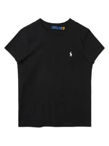 W Cotton Jersey Crew Neck Tee Black - POLO RALPH LAUREN - BALAAN 1