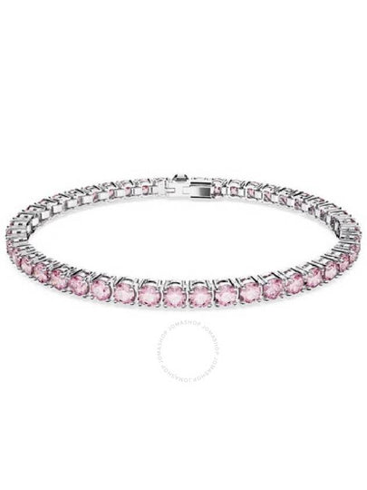 Matrix Round Zirconia Tennis Bracelet Silver Pink - SWAROVSKI - BALAAN 2