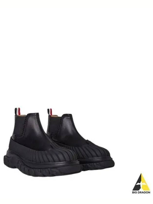 Calf Leather Mid Top Chelsea Duck Boots MFB211A 00003 001 - THOM BROWNE - BALAAN.