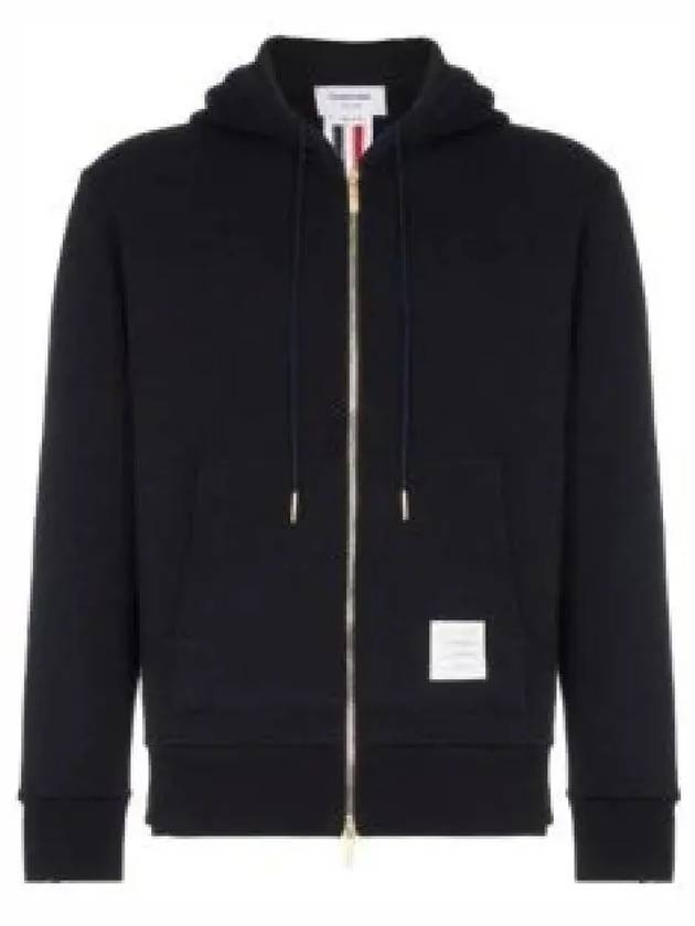 Center Back Stripe Cotton Zip Up Hoodie Navy - THOM BROWNE - BALAAN 2