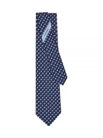 Dolphin Print Silk Tie Navy - SALVATORE FERRAGAMO - BALAAN 2