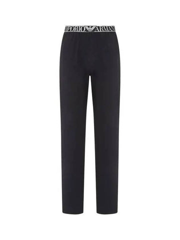 UNDERWEAR Men's Big Logo Banding Rayon Lounge Pants Black 270977 - EMPORIO ARMANI - BALAAN 1