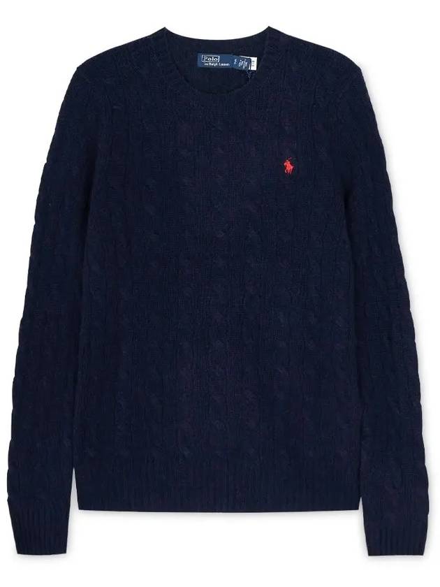 Embroidered Logo Pony Cable Knit Top Navy - POLO RALPH LAUREN - BALAAN 4