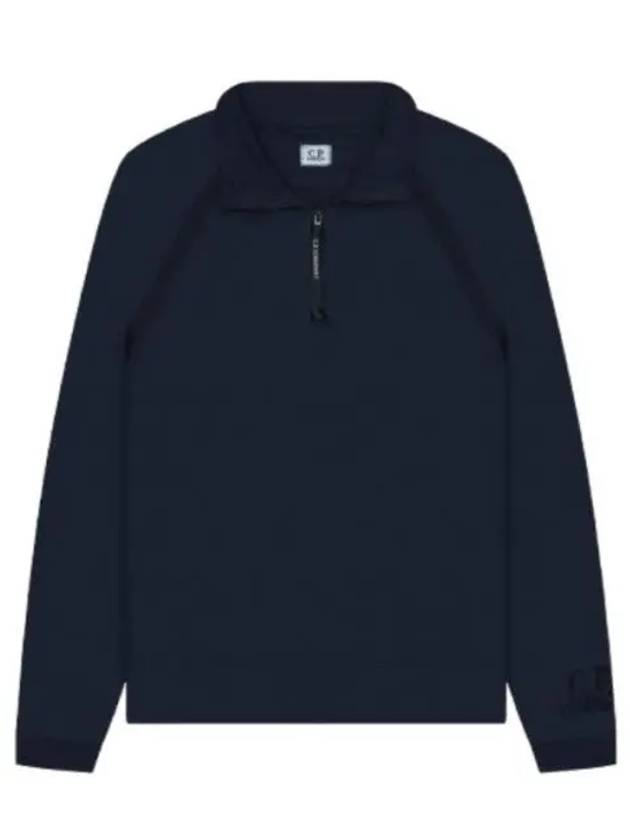 Light Fleece Half Zipped Sweatshirt Navy - CP COMPANY - BALAAN 2