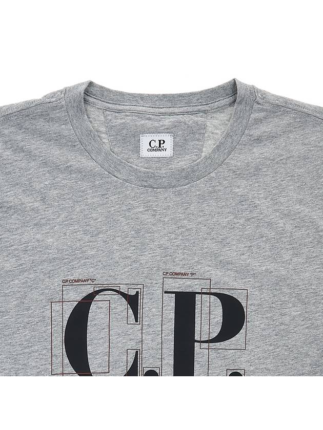 Graphic Logo Print Short Sleeve T-Shirt Grey - CP COMPANY - BALAAN 4