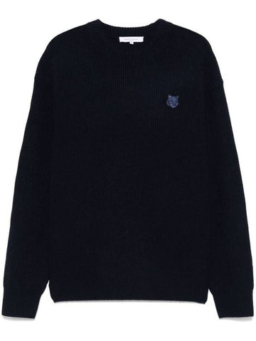 Maison Kitsuné Bold Fox Head Patch Comfort Ribbed Jumper Clothing - MAISON KITSUNE - BALAAN 1