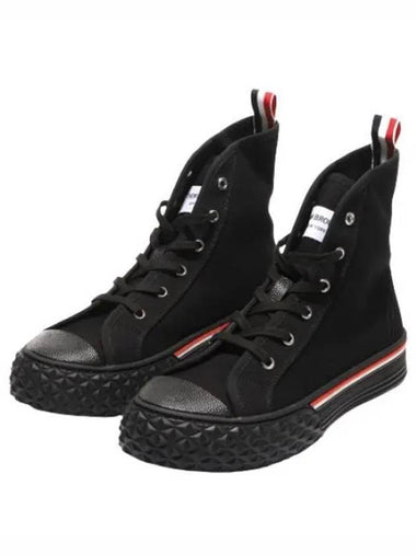 Organic Canvas Tartan Sole College Eight High Top Sneakers - THOM BROWNE - BALAAN 1