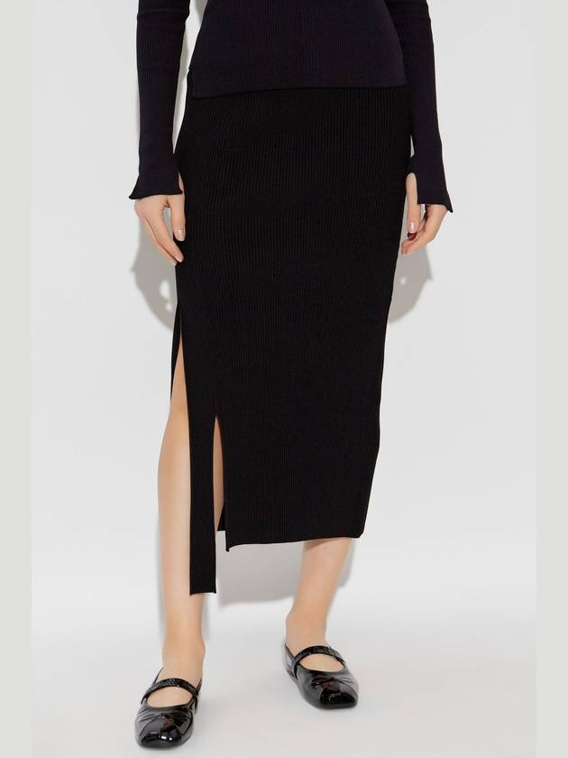 Victoria Beckham Ribbed Skirt, Women's, Black - VICTORIA BECKHAM - BALAAN 3