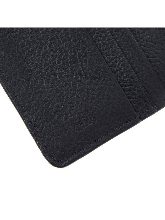 Alphabet Grain Leather Flap Small Half Wallet Black - CHLOE - BALAAN 10