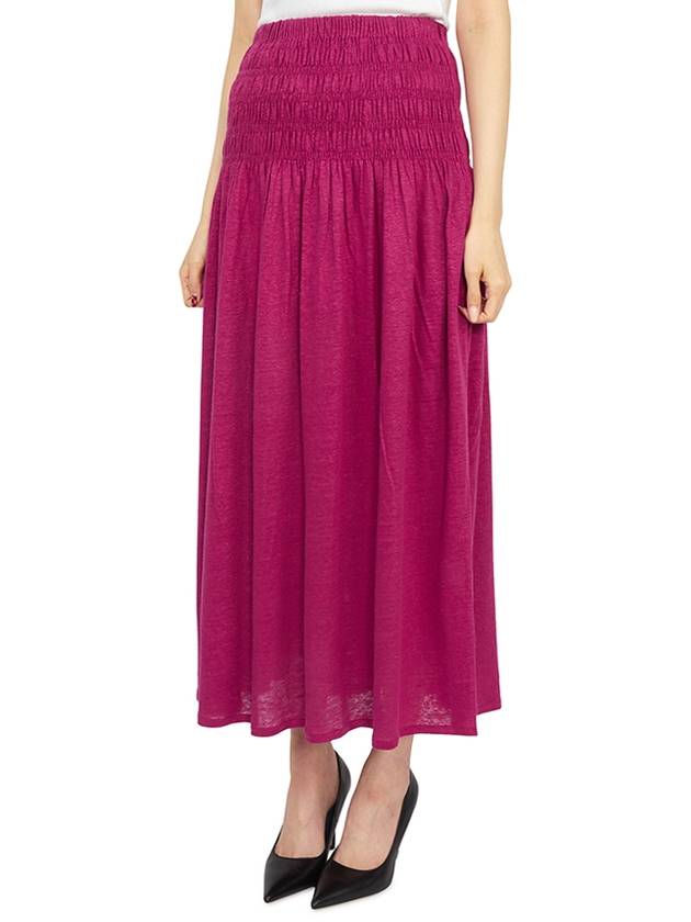 Tinoa Elastic Linen Long A-Line Skirt Purple - VANESSA BRUNO - BALAAN 3