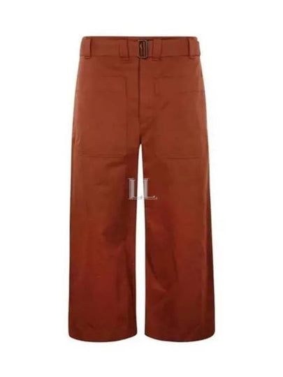 Belted Pocket Crop Pants  Brown - LEMAIRE - BALAAN 2