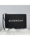 Embroidered Logo Travel Raffia Pouch Black - GIVENCHY - BALAAN 2