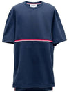 Midweight Jersey Short Sleeve T-Shirt Navy - THOM BROWNE - BALAAN 3