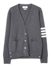 Milano Stitch 4-Bar Cardigan Medium Grey - THOM BROWNE - BALAAN 2