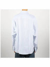 Heart Logo Stripe Oversized Fit Long Sleeve Shirt White Light Blue - AMI - BALAAN 5