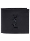 Cassandre  Leather Half Wallet Black - SAINT LAURENT - BALAAN 2