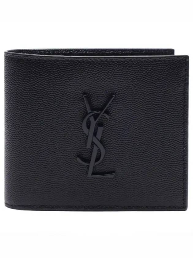 Cassandre  Leather Half Wallet Black - SAINT LAURENT - BALAAN 2