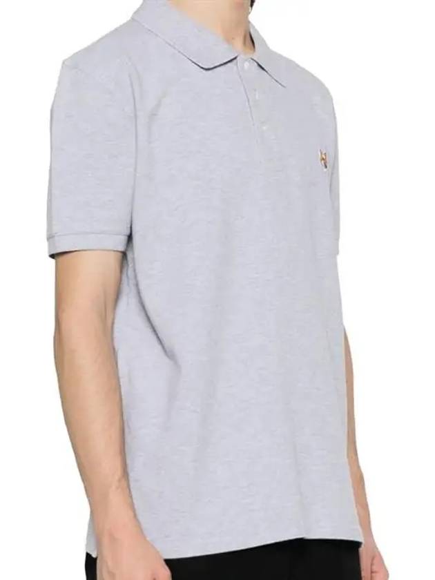 Fox Head Patch Cotton Polo Shirt Grey - MAISON KITSUNE - BALAAN 5