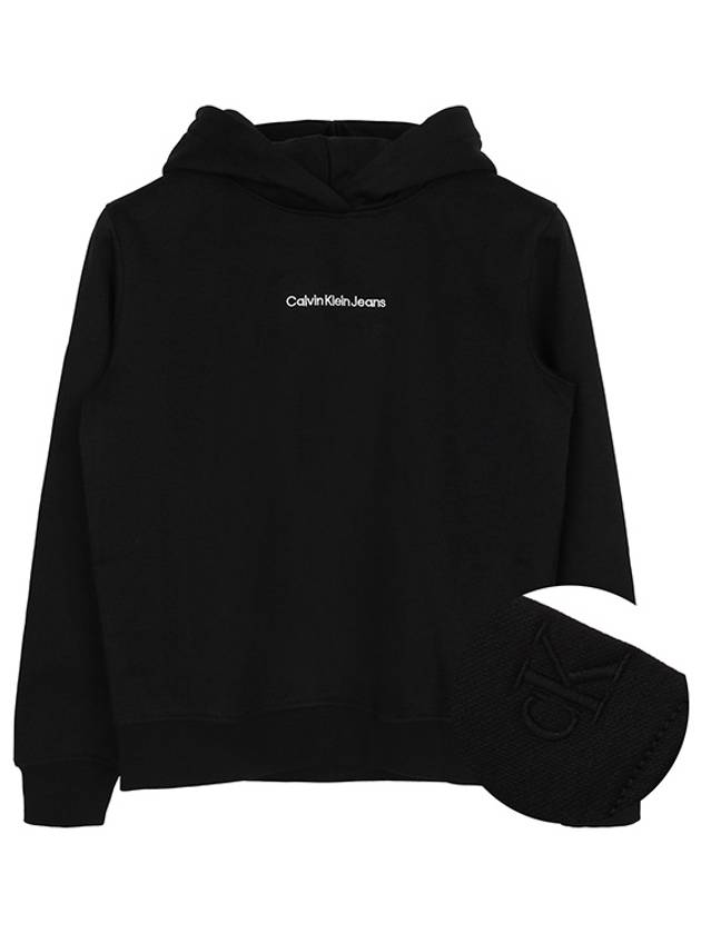 Black monologo hooded sweatshirt J20J221066 BEH - CALVIN KLEIN - BALAAN 1